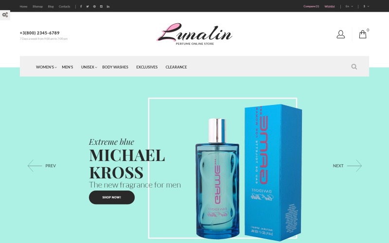Lunalin - PrestaShop motiv Parfémy a Kolín nad Rýnem