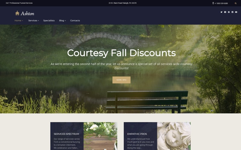 похоронные и кладбищенские услуги wordpress тема