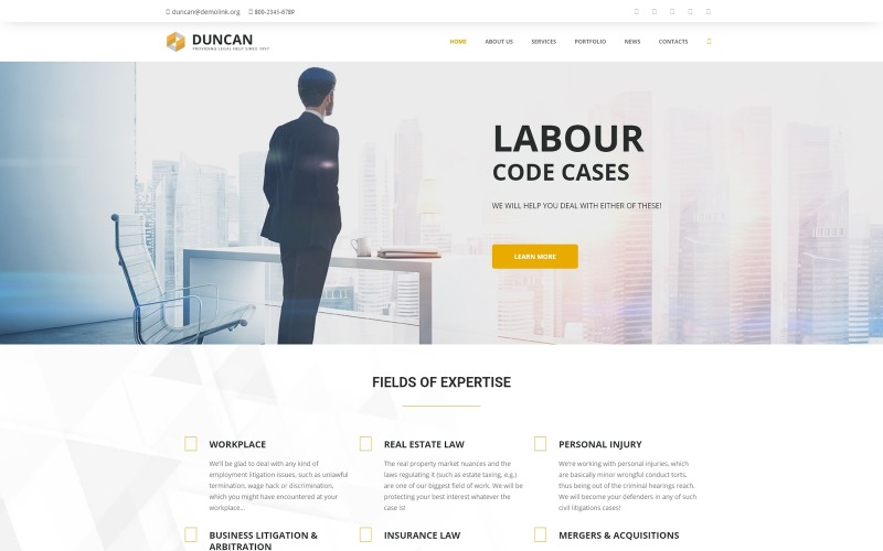 Duncan - responsywny motyw WordPress firmy Lawyer Company