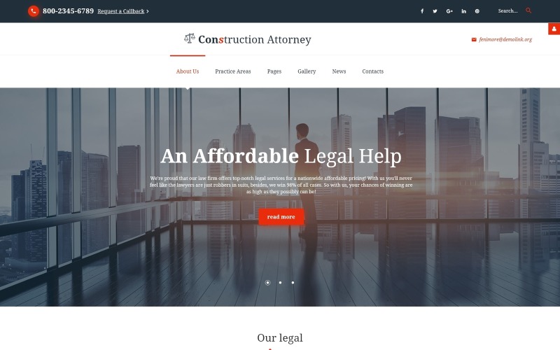Фенімор - шаблон Joomla для адвокатів та юридичних послуг