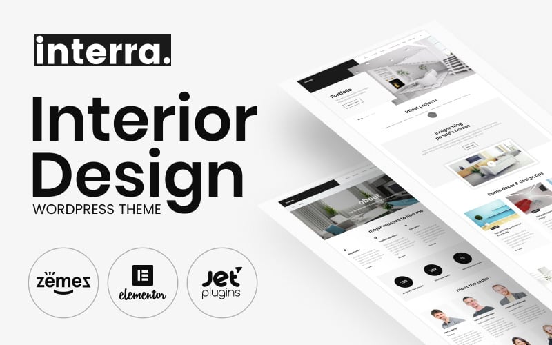 Interra - WordPress тема портфолио дизайнера интерьера