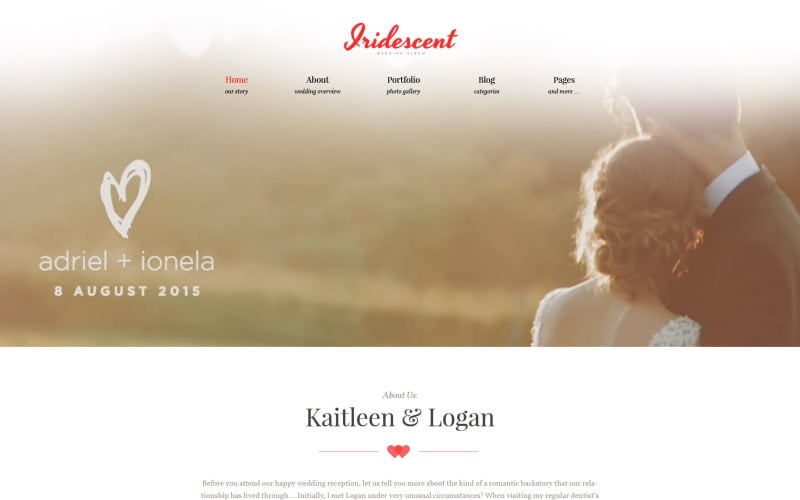 Iridescent - Thème WordPress de mariage et de mariage