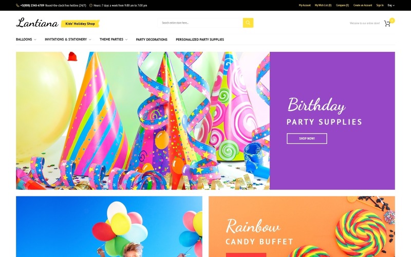party supplies magento theme