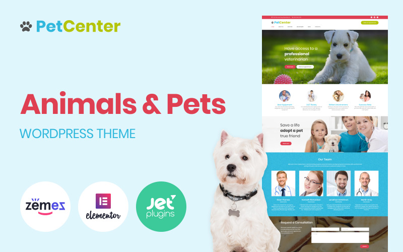 PetCenter - responsywny motyw WordPress dla zwierząt i zwierząt