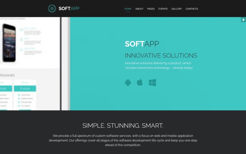 SoftApp - A szoftvercég érzékeny Joomla sablonja