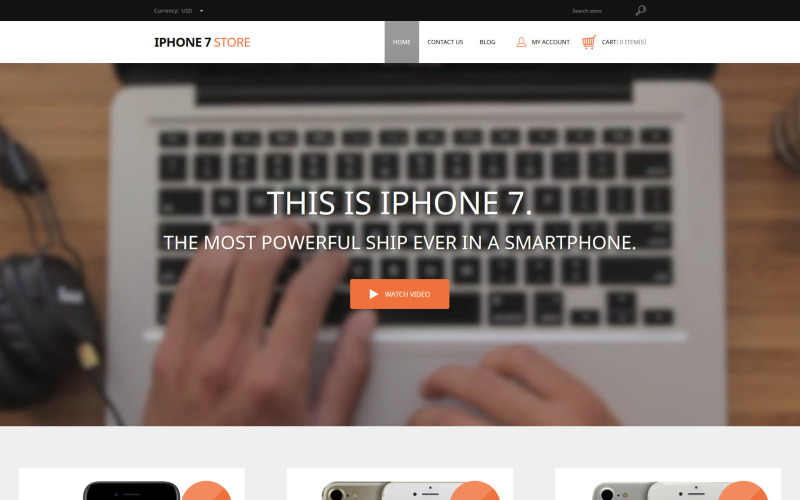 Tema do Shopify responsivo para telefones celulares do iPhone