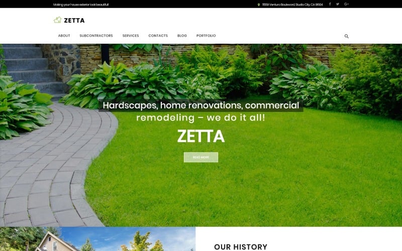 Zetta - Tema de WordPress para exteriores, jardines y paisajes