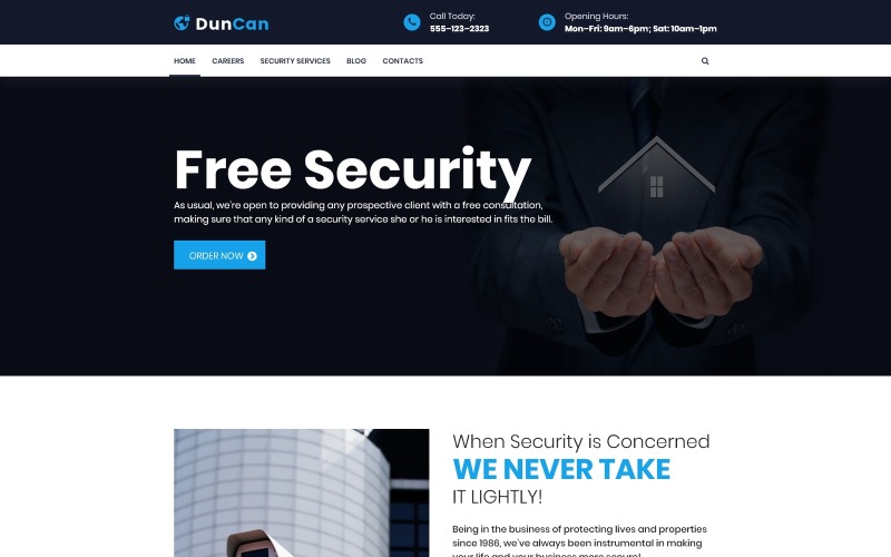 DunCan - Security Systems & Bodyguard Services WordPress Teması