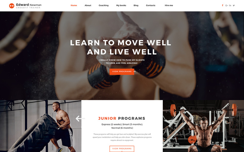 Edward Newman - Plantilla de sitio web de varias páginas para entrenador de Crossfit