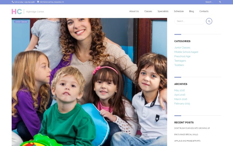Highridge Center - Kindergarten & Child Care WordPress-tema