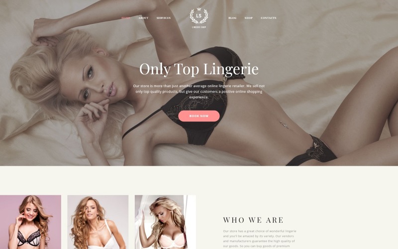 LS - Modello di sito Web multipagina reattivo per negozio di lingerie di moda
