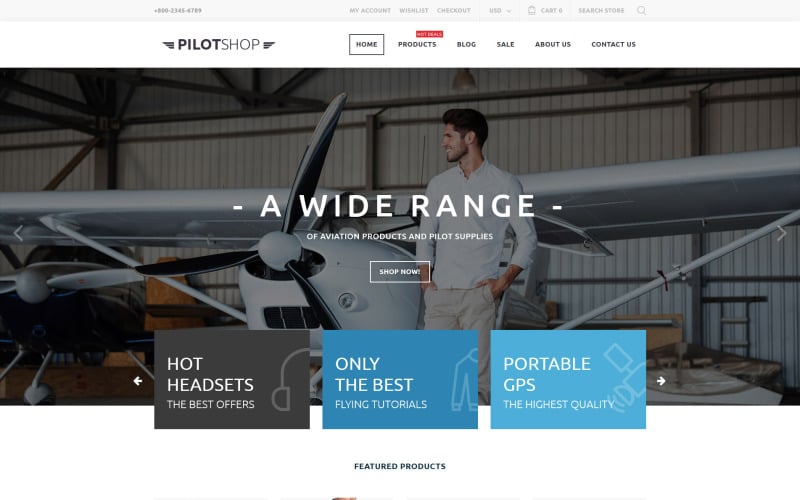 PilotShop - Pilot liefert Responsive Shopify-Theme