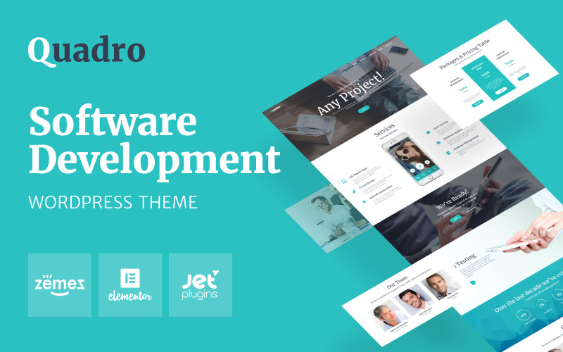 Quadro - WordPress šablona softwarové společnosti pro webové stránky IT řešení