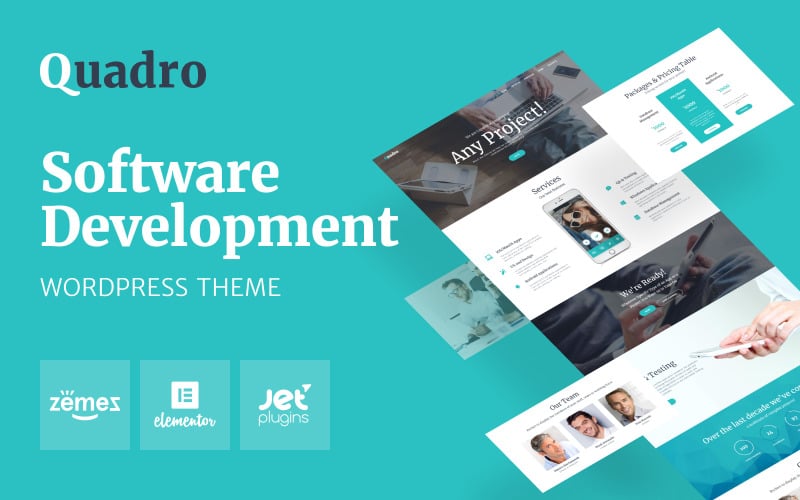 Quadro – WordPress-Theme der Softwarefirma