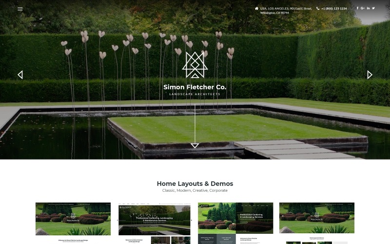Šablona webových stránek Zahradní architekti