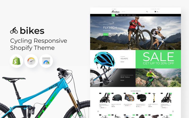 Tema Shopify para e-commerce responsivo para ciclismo