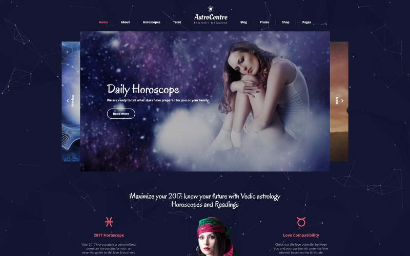 AstroCentre - Modèle de site Web multipage d'astrologie