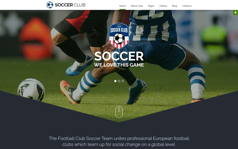 Fotboll - Responsiv Joomla-mall för fotbollsklubb