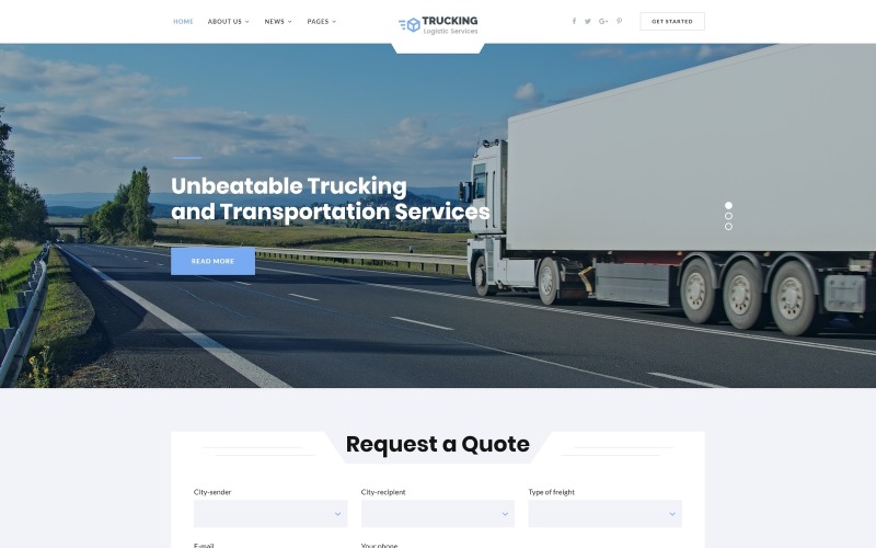 货运-物流与运输服务HTML网站模板