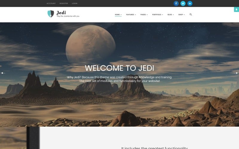 Jedi - Kreativ mångsidig Joomla-mall