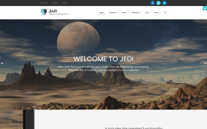 Jedi - kreativní víceúčelová šablona Joomla
