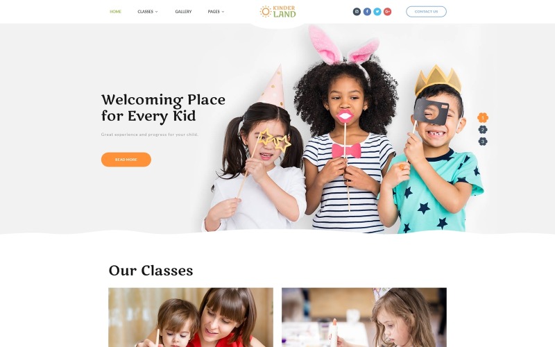 Kinder Land - Çocuk Merkezi Duyarlı HTML5 Web Sitesi Şablonu