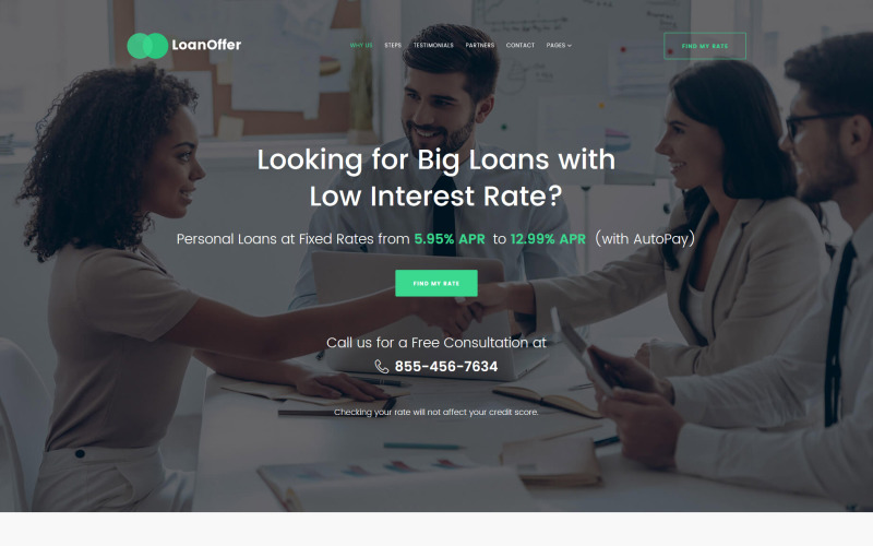 LoanOffer - obchodní vícestránková šablona webu