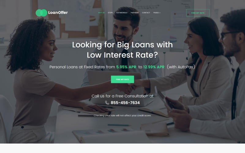 LoanOffer - шаблон многостраничного бизнес-сайта