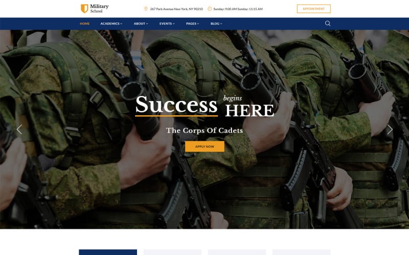 Military School Multipage Website Template