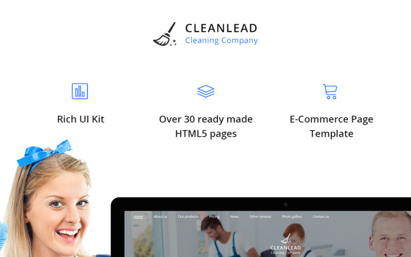 Modello di sito Web di Cleanlead Cleaning Company