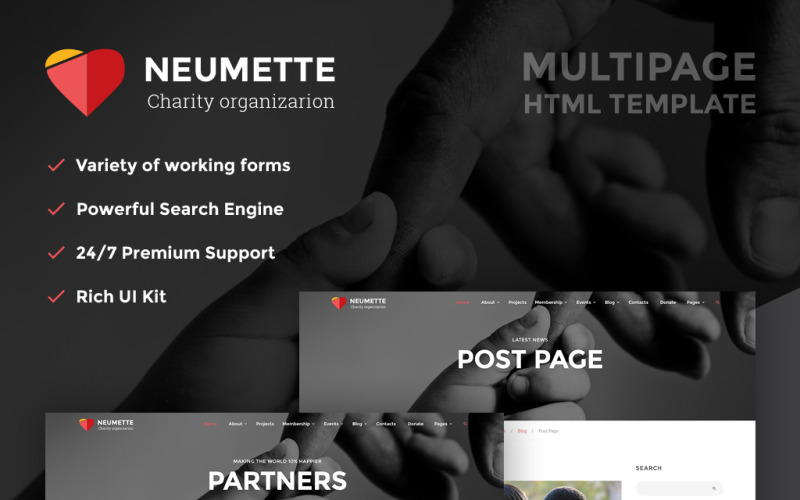 Neumette-慈善组织HTML5网站模板