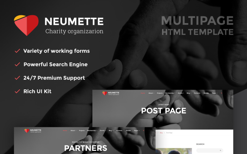 Neumette - modelo de site HTML5 de organização de caridade