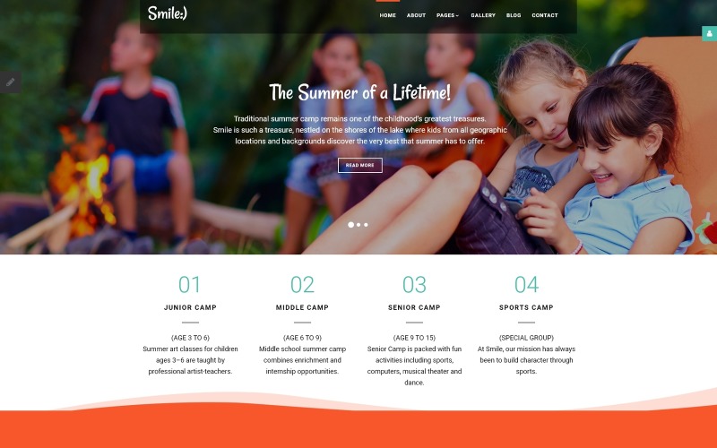 Smile - Joomla-mall för sommarläger