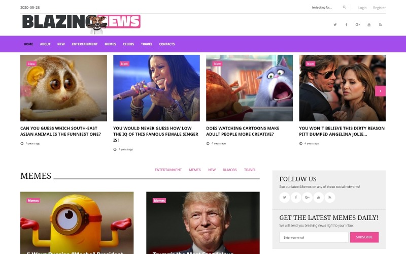 BlazingNews - адаптивная тема WordPress для новостного журнала