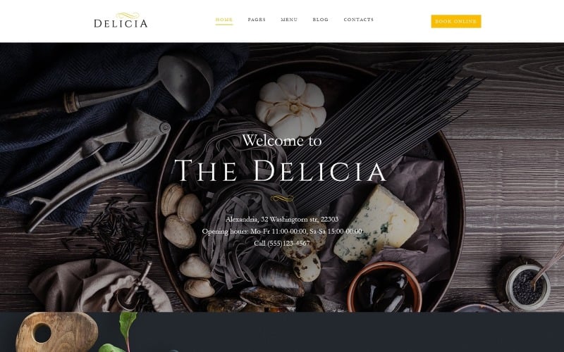 Delicia - Restaurant Responsive WordPress Theme