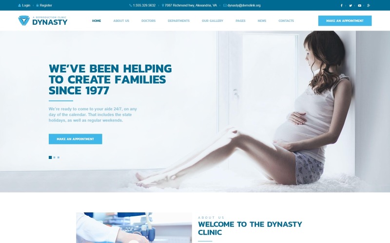Dynasty - Tema WordPress reattivo per la clinica di riproduzione