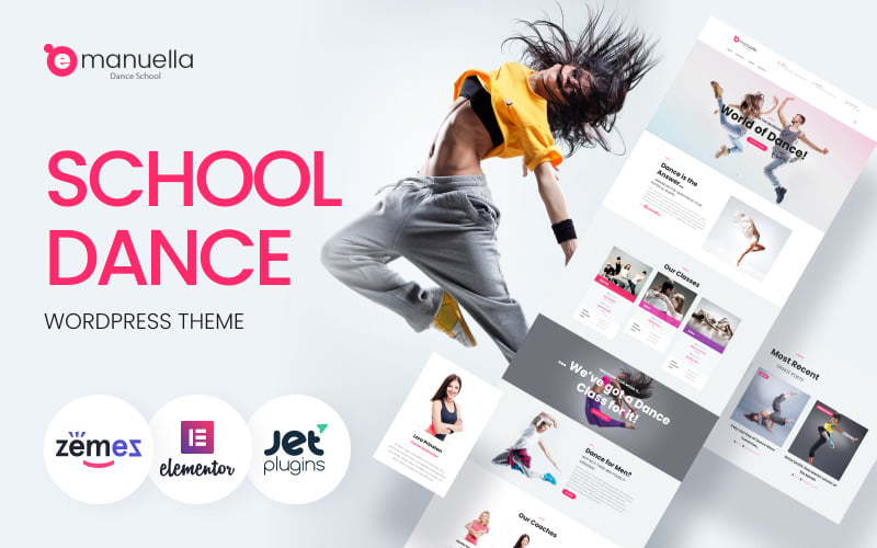 Emanuella - адаптивная тема WordPress для школы танцев