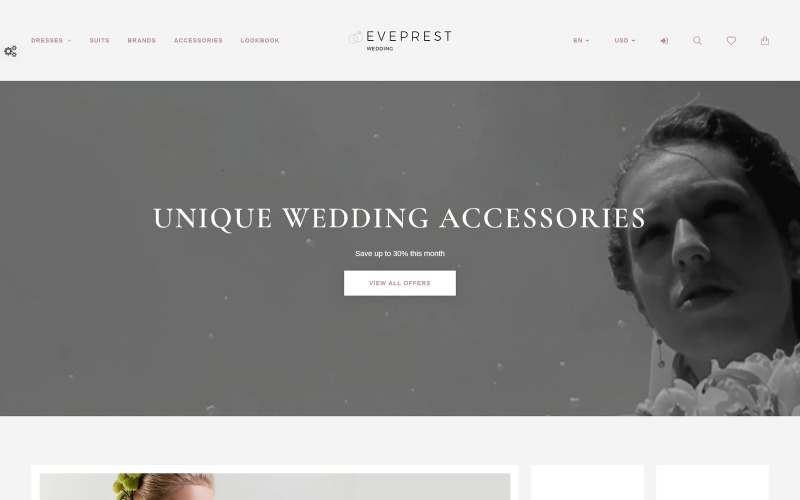 Eveprest - PrestaShop-tema för bröllop