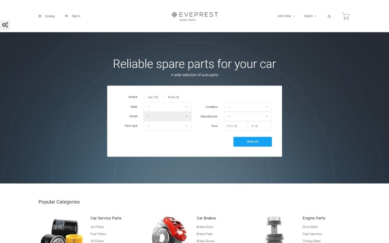 Eveprest - Spare Parts PrestaShop Teması