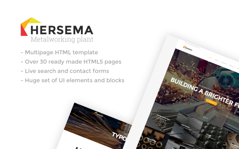 Hersema - шаблон многостраничного веб-сайта Factory