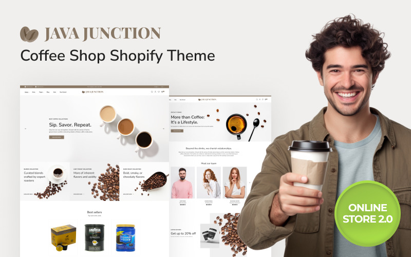Java Junction - Tema de tienda en línea Shopify 2.0 adaptable para cafetería