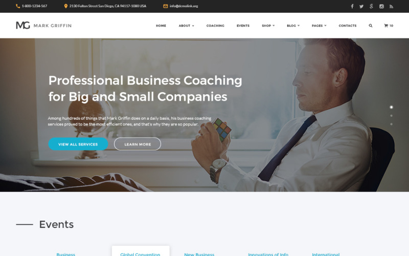 Mark Griffin - Modèle de site Web multipage réactif pour coach d'affaires