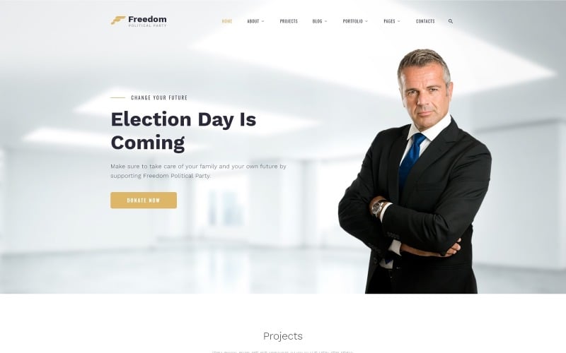 Многостраничный HTML-шаблон веб-сайта политической партии свободы