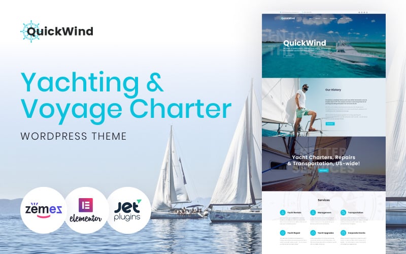 QuickWind - WordPress-thema voor jachtverhuurwebsites