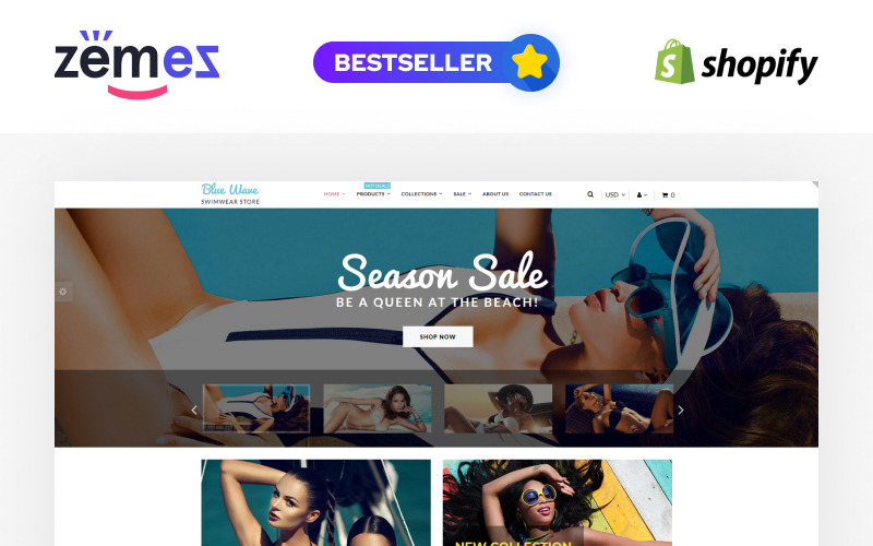 купальники отзывчивая тема shopify