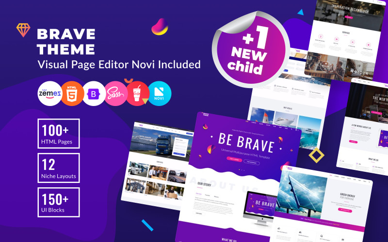 Brave Theme - многоцелевой HTML-шаблон веб-сайта