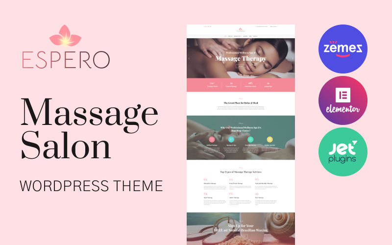 Espero - Адаптивна тема WordPress для салону масажу
