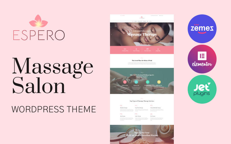 Espero - WordPress-tema för massageterapi och spasalong