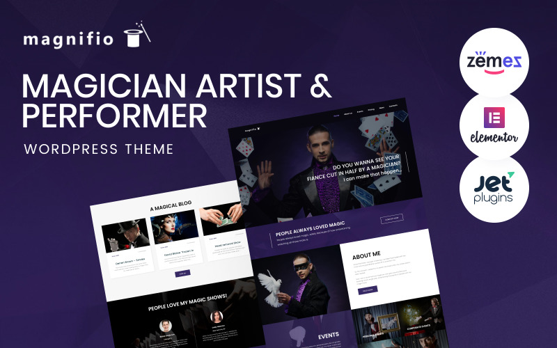 Goochelaar Artist & Performer WordPress Theme - Magnifio WordPress Theme