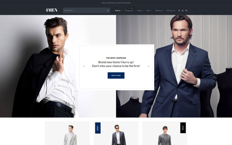 4Men - Tema Shopify per la moda maschile
